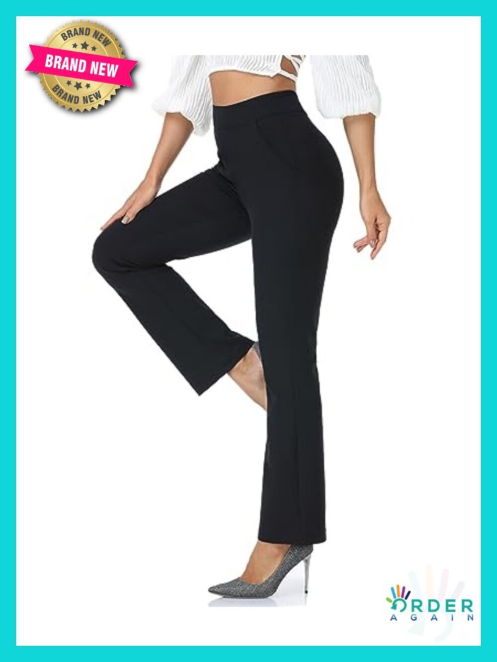 High Waisted Bootcut Dress Pants with Pockets Pull On Yoga Slacks
